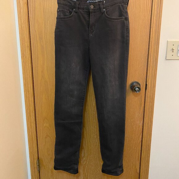 Black Eddie Bauer Flannel lined jeans. Womens size 2. New with tags - Picture 3 of 9